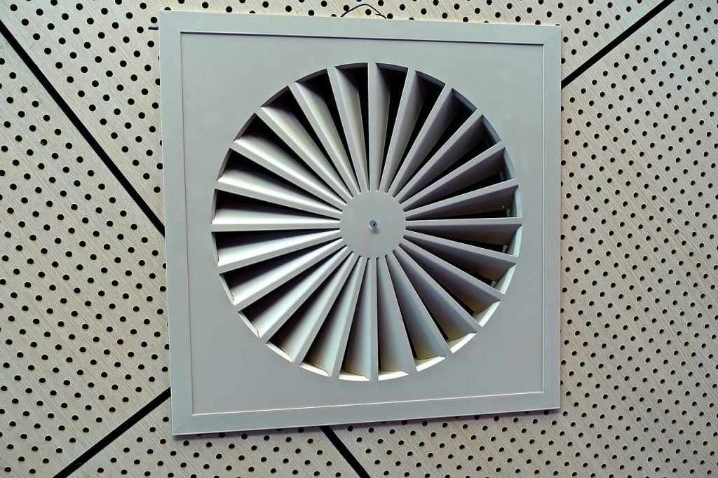 An air vent in the ceiling