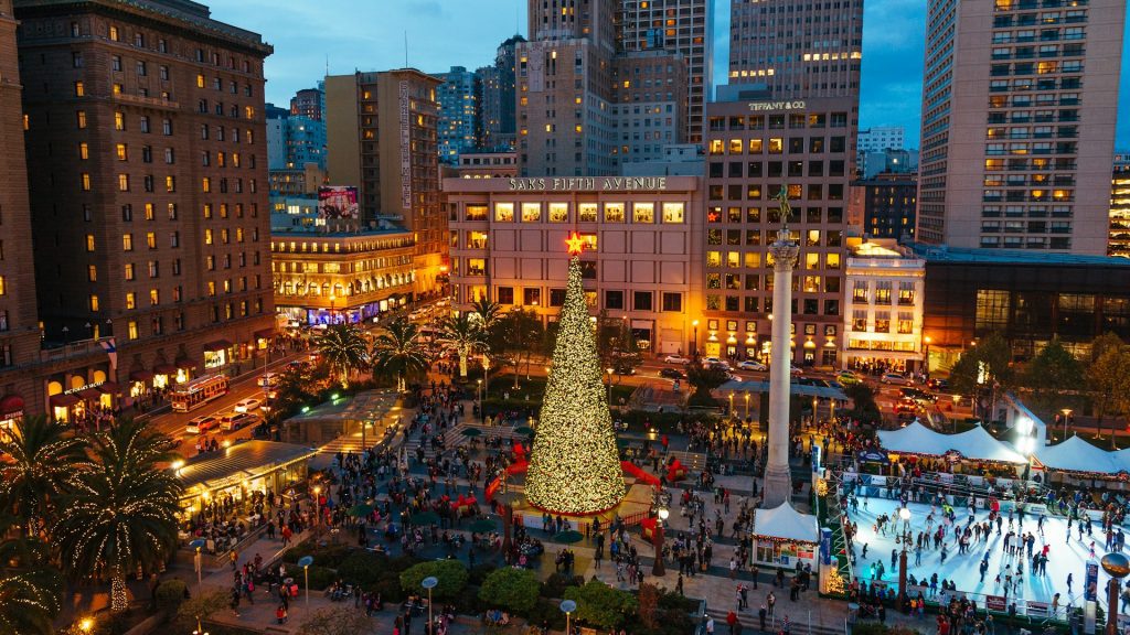 A view of Union Square during the holidays.